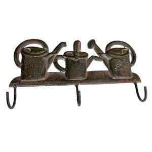 Cast Iron Metal Watering Cans Wall Coat Hook Hanger Holder Gardening Decor u
